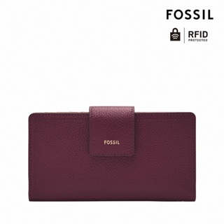 【FOSSIL 官方旗艦館】Logan 真皮扣式RFID防盜中長夾-紫晶色 SL7830519