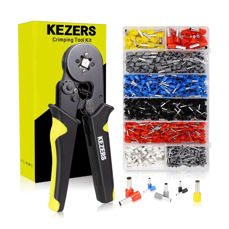 現貨 🇯🇵日本原裝 KEZERS 精密壓接鉗超值套組 歐規 附端子 方形0.25-10mm² 棘輪壓接鉗