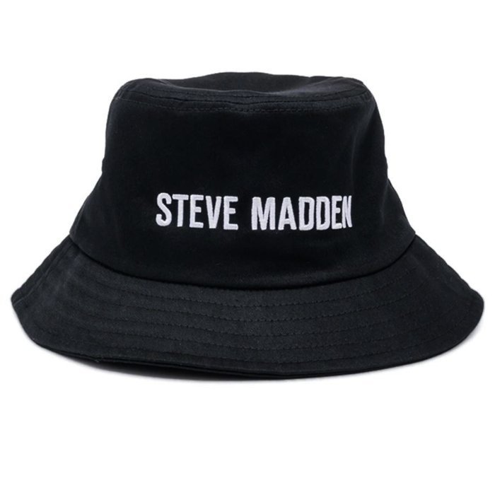 全新 美國 Steve Madden 漁夫帽 黑色 刺繡 Logo 休閒 遮陽 Bucket Hat