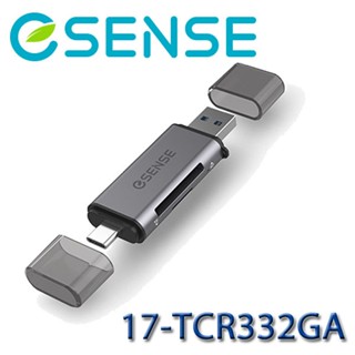 【3CTOWN】含稅 eSENSE 逸盛 R332 Type-C/USB-A 雙介面雙槽讀卡機 17-TCR332GA