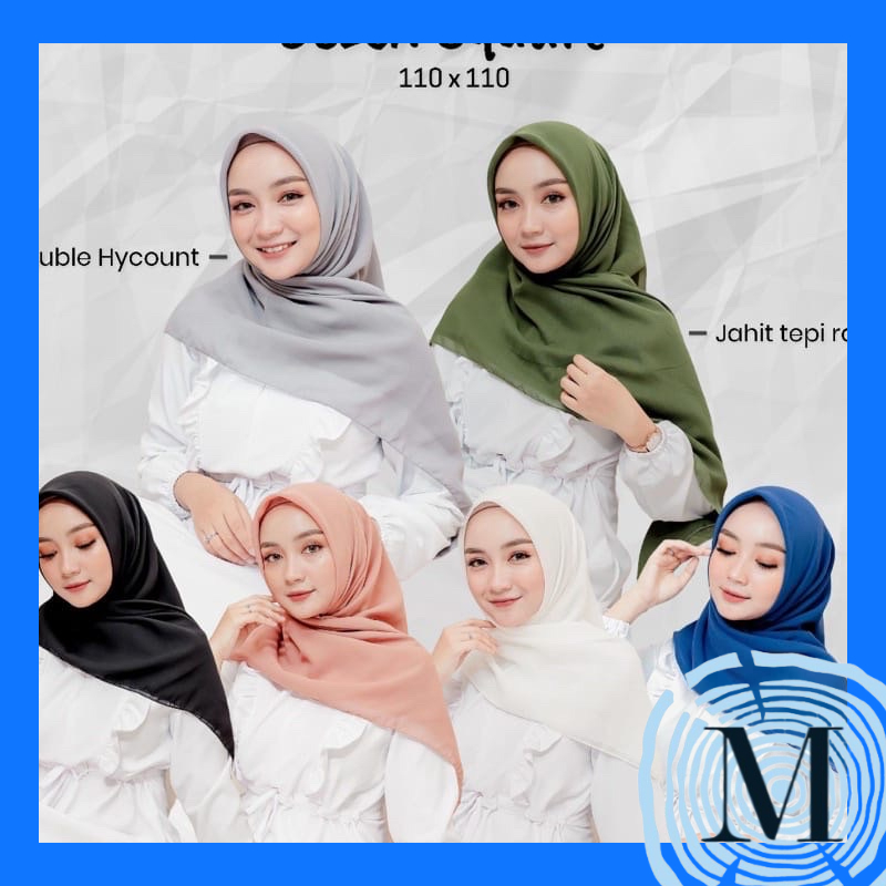 Hijab square segi empat jilbab kerudung pashmina 圍巾 MKH13