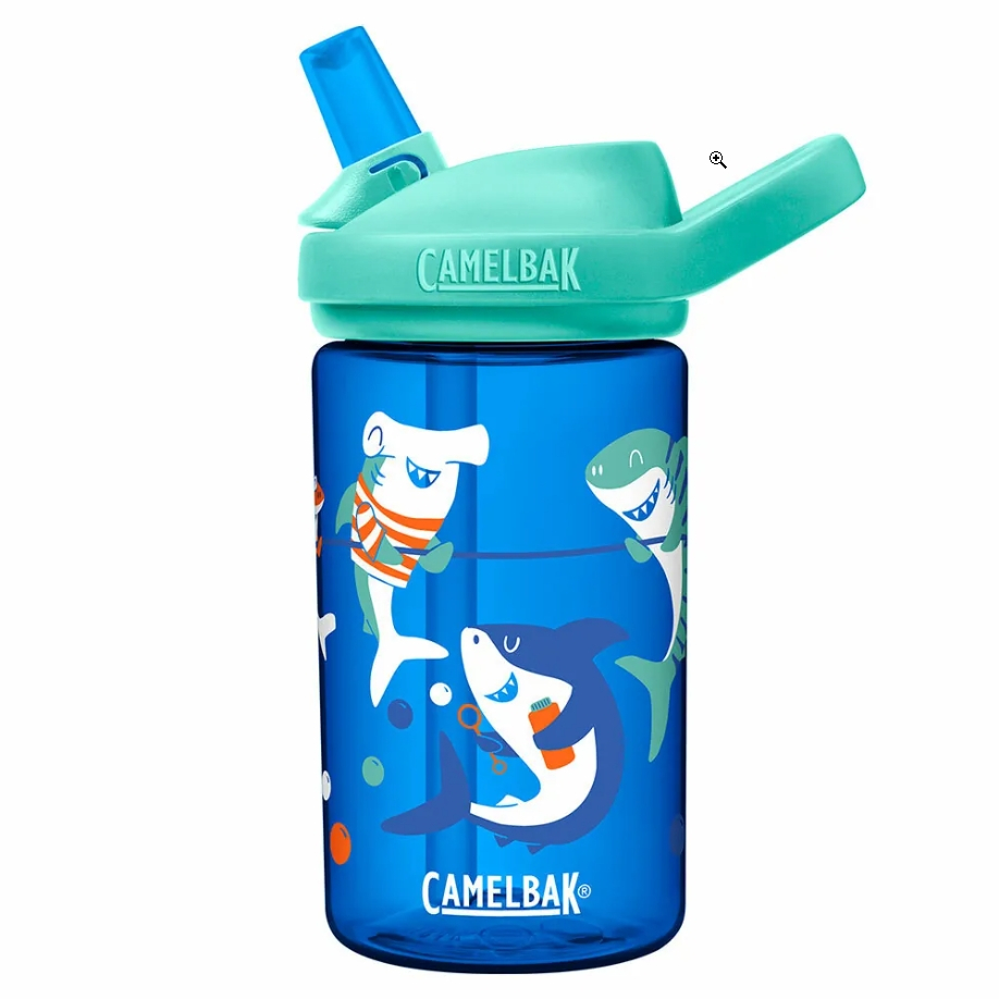 CamelBak 400ml EDDY+ KIDS兒童吸管運動水瓶RENEW 鯊魚夏令營【贈防塵蓋】