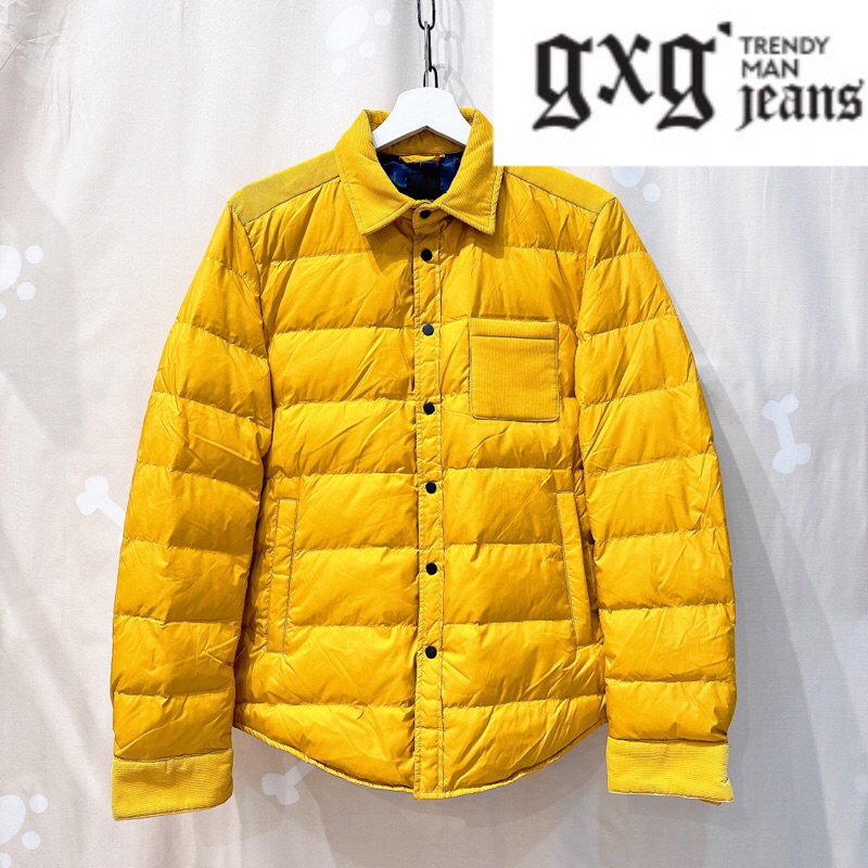 便宜到很蝦👍全新 gxg jeans 亮黃色異材質拼接襯衫式羽絨外套🎀🎀冬季外套 百褶裙 長袖洋裝 針織 專櫃