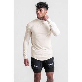 全新正品美版 M ASRV 0260. SilverPlus® Mock Neck Long Sleeve - 奶油白