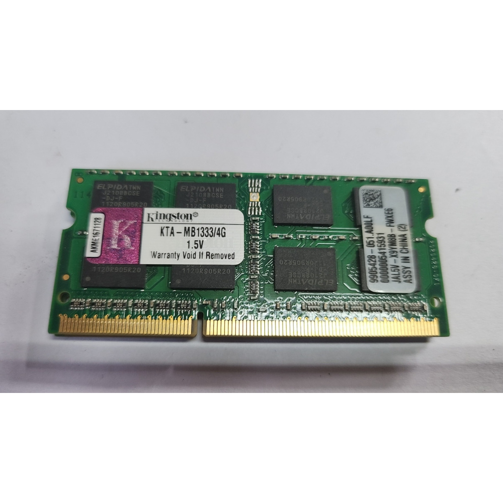 含稅 金士頓 筆電用 DDR3 1333 4GB 終身保固 KTA-MB1333S/4G 02R119