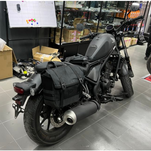 Rebel 1100T側馬鞍包 適用於 本田 Rebel 1100T改裝篷布馬鞍包 rebel500S 綠色側