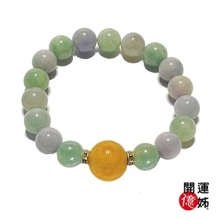 【A1寶石】出清下殺⬊天然緬甸翡翠手珠-多彩紫羅蘭飄陽綠手鍊-同手鐲保值(附證書)MO-12543914