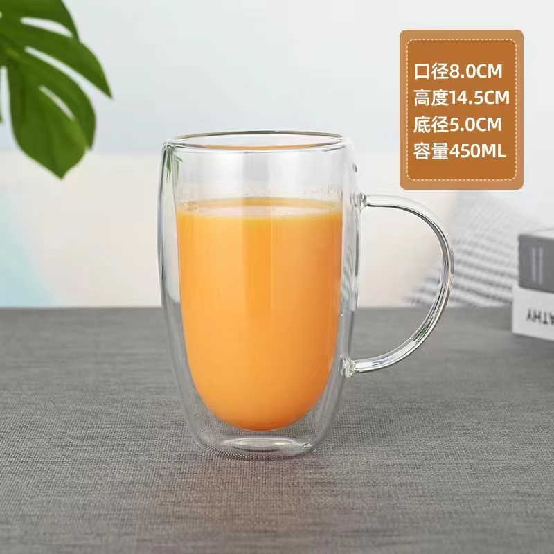 熱銷  家用玻璃杯  雙層玻璃杯  創意耐熱茶杯  隔熱水杯 冷飲杯  牛奶杯  果汁杯  咖啡杯