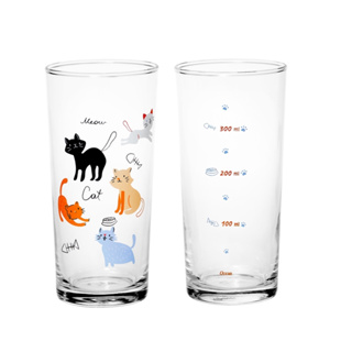 【OCEAN】貓咪刻度杯435ml《泡泡生活》玻璃杯 水杯 刻度杯 杯子 飲料杯