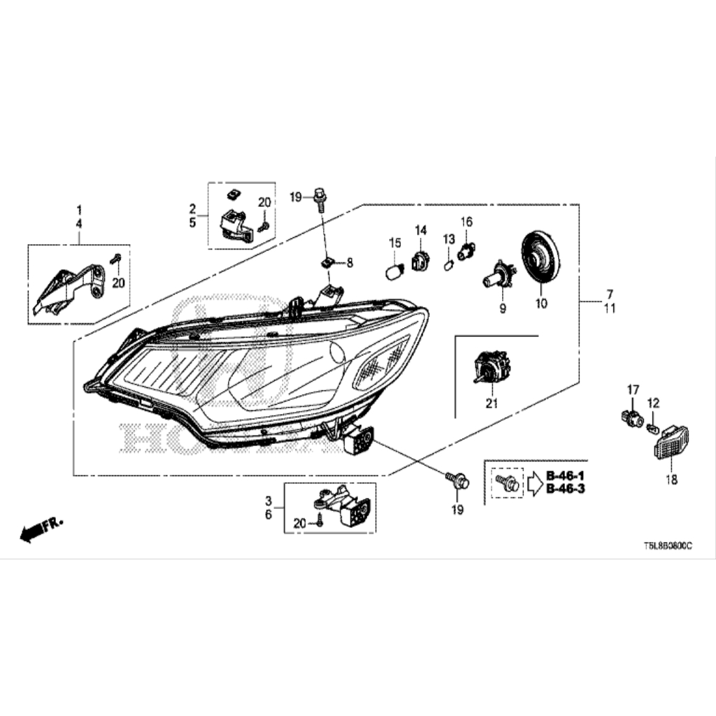 【明水自動車】 HONDA 原廠部品 FIT3 大燈 頭燈