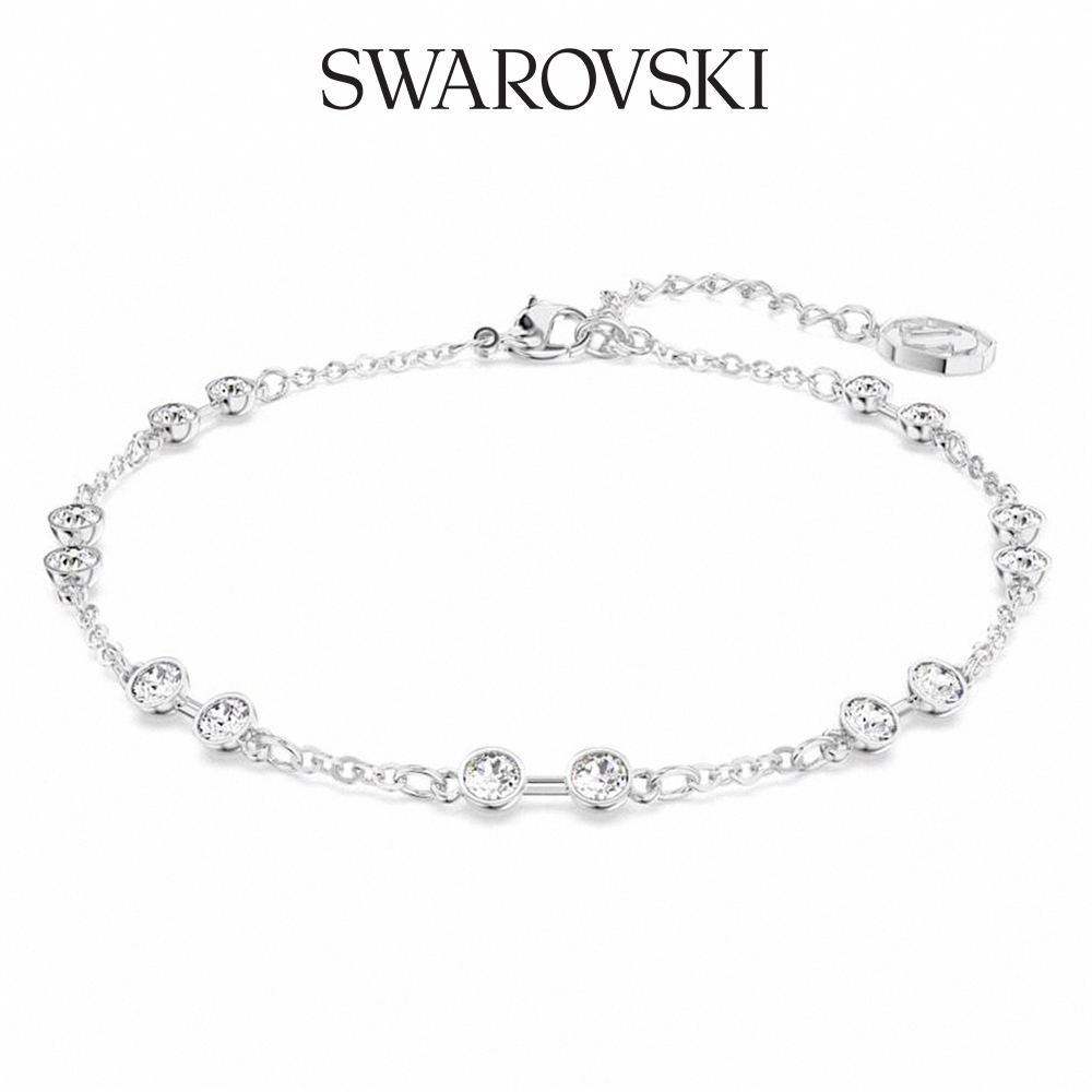 SWAROVSKI 施華洛世奇 Remix 系列手鏈 圓形切割 白色 鍍白金色