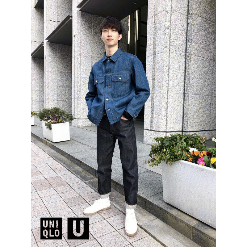 現貨 UNIQLO U 男裝 牛仔工作外套 罕見同APC LEVI'S RED丹寧布用色 +J JIL SANDER工裝