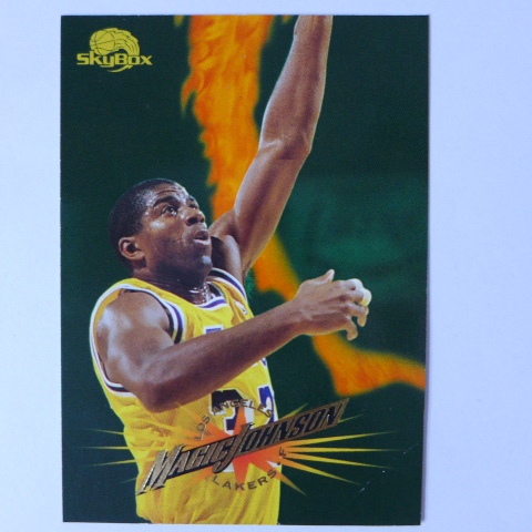 ~Magic Johnson/名人堂/魔術強森~1996年Skybox.火球設計.NBA籃球卡