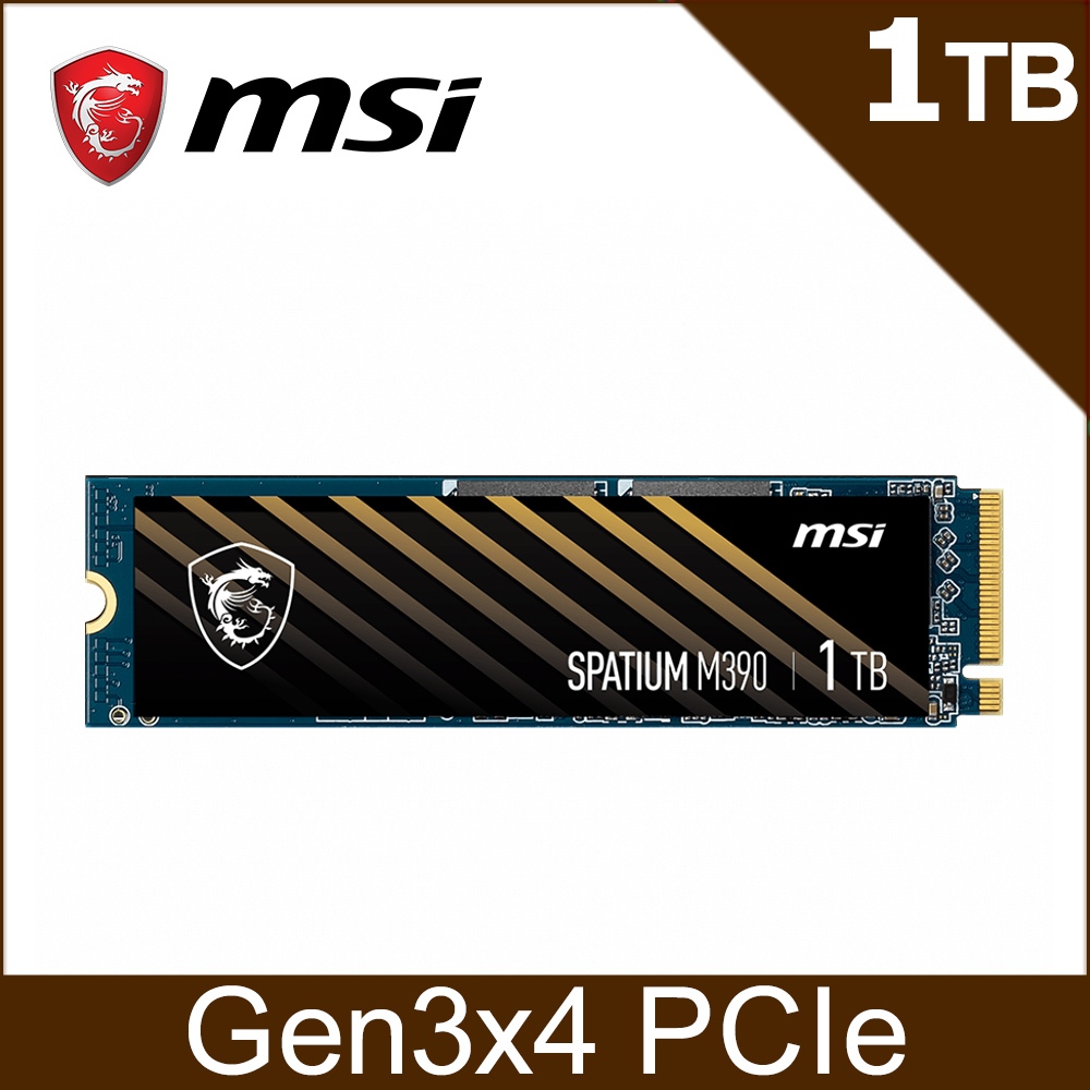 沛佳含稅 自取價1670元 MSI微星 SPATIUM M390 1TB NVMe M.2 SSD 1T