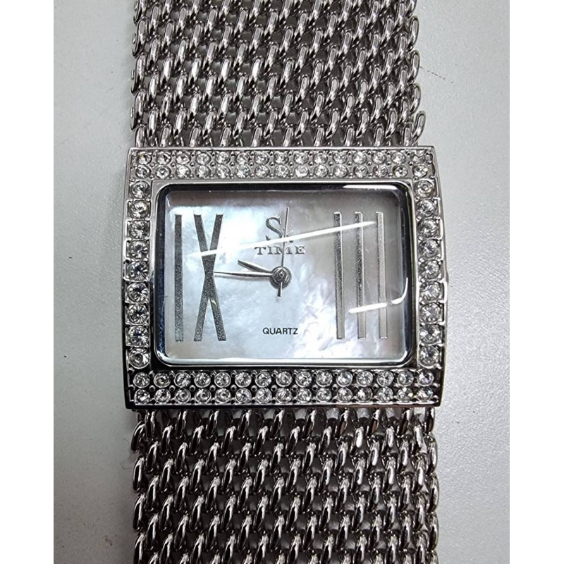 二手新電池女用手錶奧地利水晶SK Time Austria Crystal Mesh Watch-New Battery