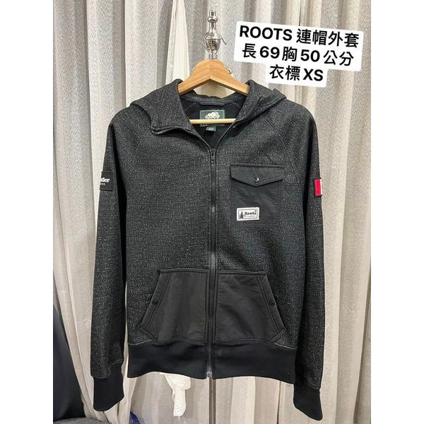 Roots 經典品牌LOGO連帽外套-深灰色  衣標XS