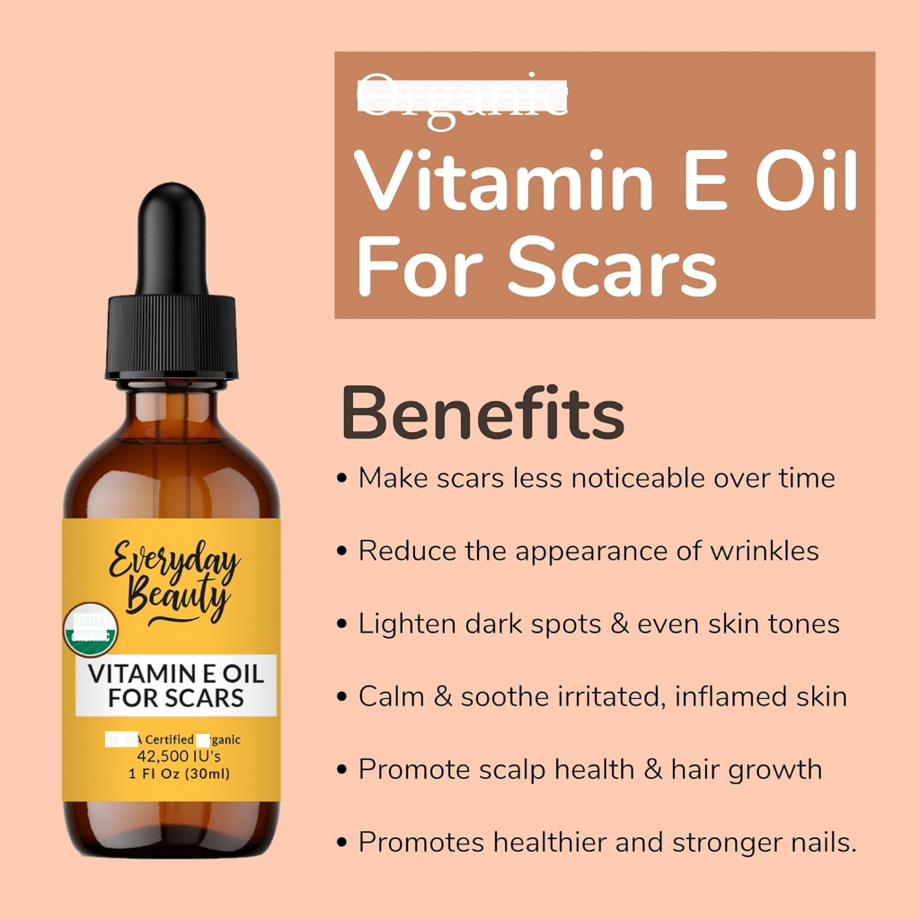 天然Vitamin E Natural Skin Oil 高濃度維他命E保養油42500IU，疤痕斑點不要來,30mL
