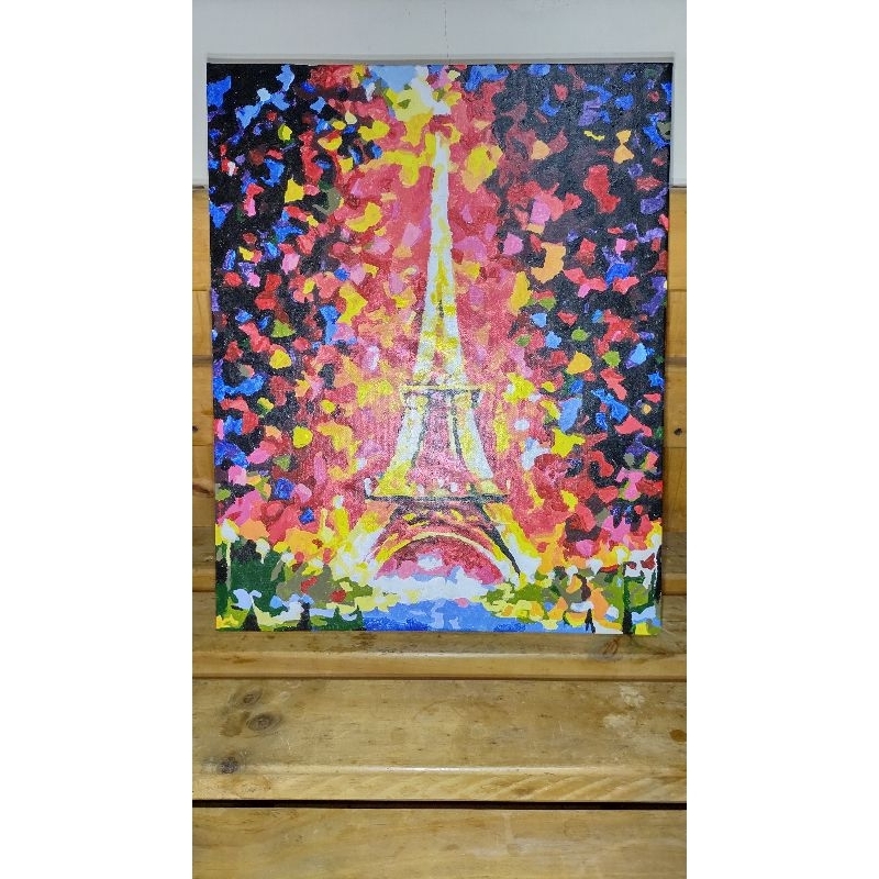 買到賺到 現貨 油畫 MANTO 創意油畫 巴黎鐵塔 艾菲爾鐵塔 40x50cm 壁畫 掛畫 擺畫 壁飾 掛飾 美術作品