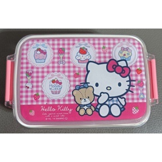 * 瑕疵出清 日本 三麗鷗 Hello Kitty 凱蒂貓 草莓甜點 造型 塑膠 萬用 收納盒 保鮮盒 便當盒