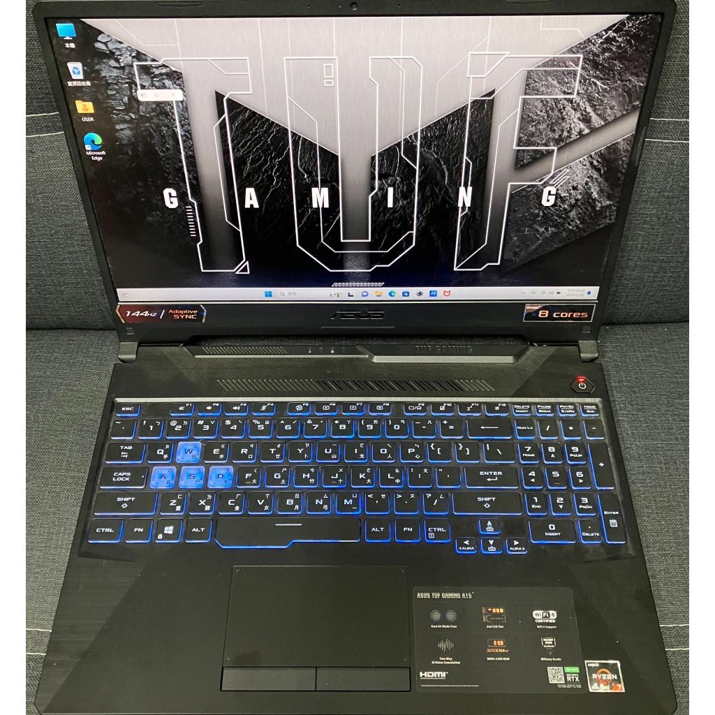 【ASUS 華碩】TUF FA506IC-0122B4800H 幻影灰 電競筆電 R7-4800h 9成新 $14500