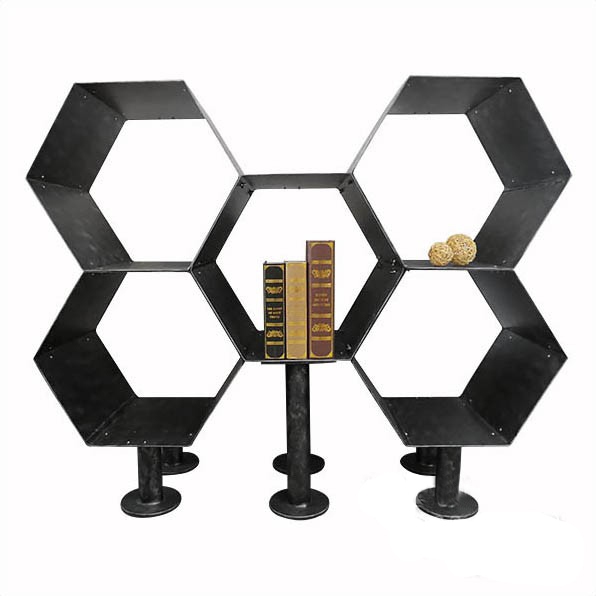 (特價) 5顆組C款 全鐵造型櫃 多彩金屬 蜂窩 蜂巢 書櫃 床頭櫃 CB008-5C