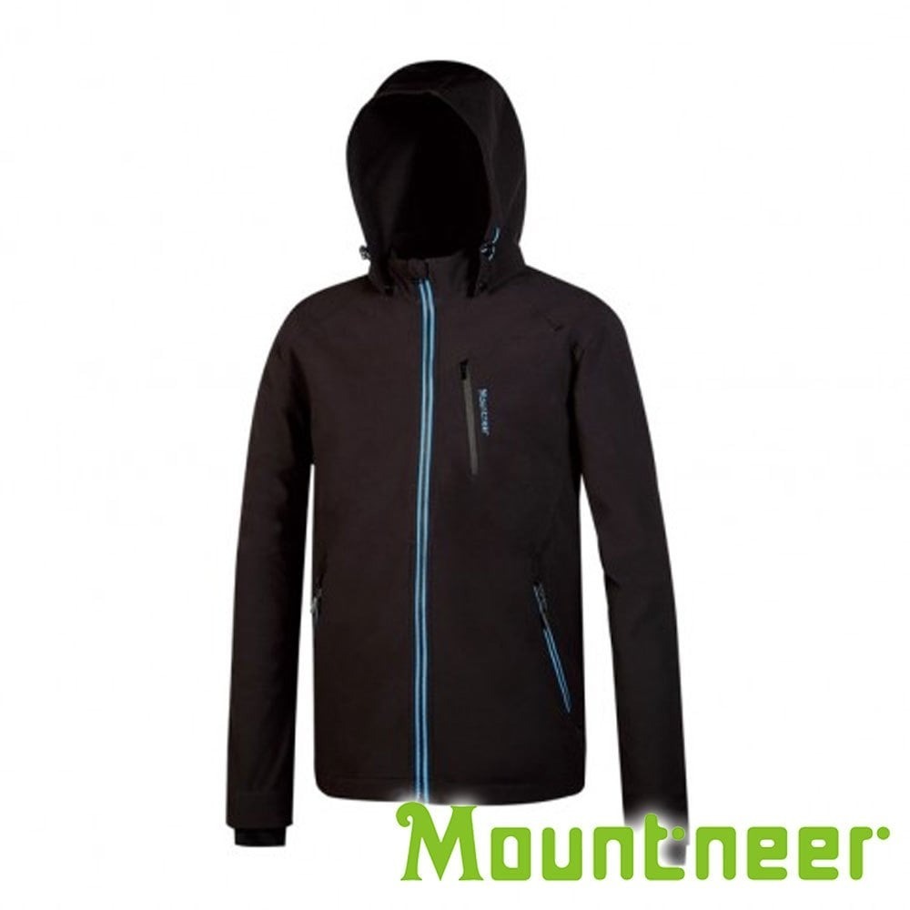 【Mountneer】男輕量防風SOFT SHELL外套『黑』M12J01