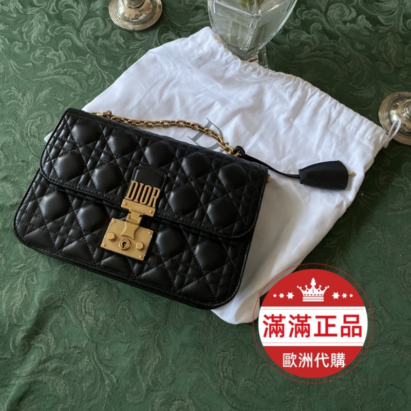 滿滿正品歐洲代購 專櫃商品 Dior Addict 迪奧 M5818CNMJ 翻蓋包 黑色 CDOL 單肩包斜挎包二手