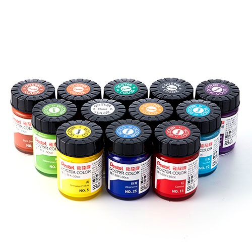 [花城堡文具] 廣告顏料 30c.c. 玻璃瓶 罐裝 飛龍 Pentel 顏料 Pos-T 一般色系列