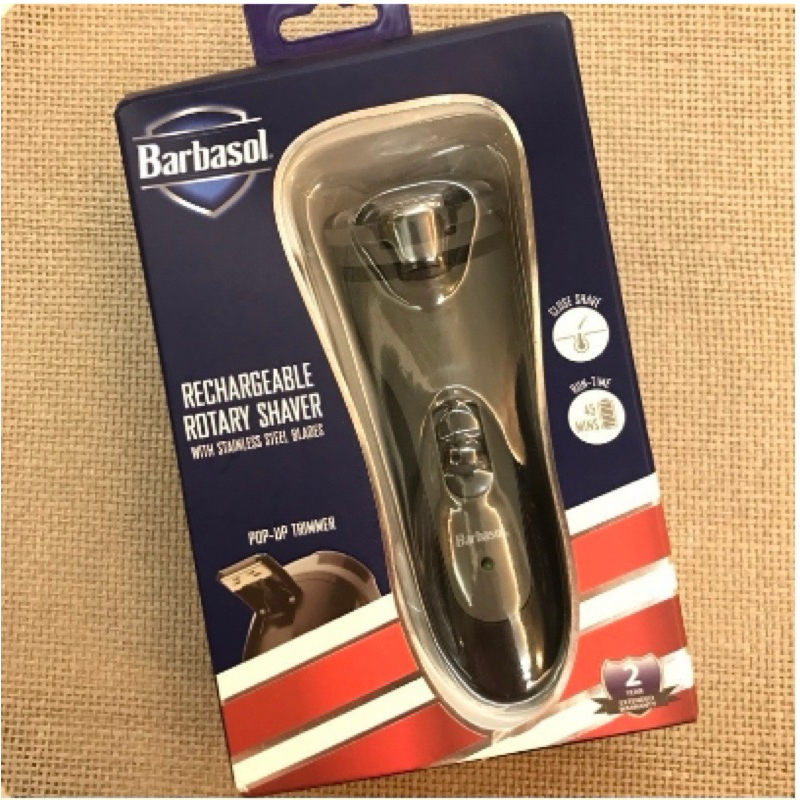 [沐沐屋]Barbasol 可充電電動旋轉刮鬍刀 帶不鏽鋼刀片和彈出式修剪器C