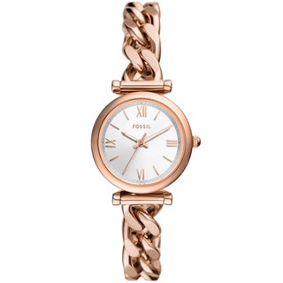 FOSSIL Carlie 優雅玫瑰金羅馬時刻手鍊女錶-28MM ES5330