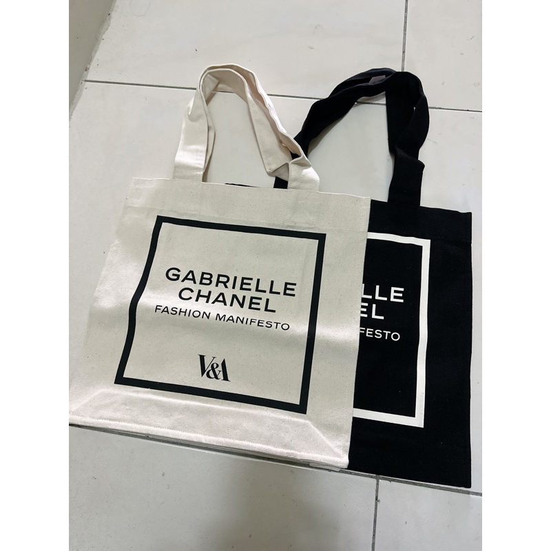 含運 V&amp;A Gabrielle Chanel 英國VA博物館 Chanel聯名款 購物袋 帆布包