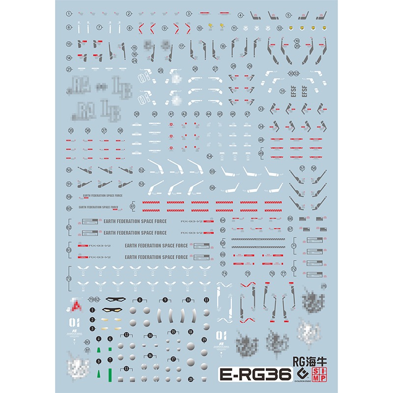 ◆弘德模型◆ EVO 水貼 RG 36 1/144 海牛 RG-36 Hi-nu 鋼彈 Hi-v