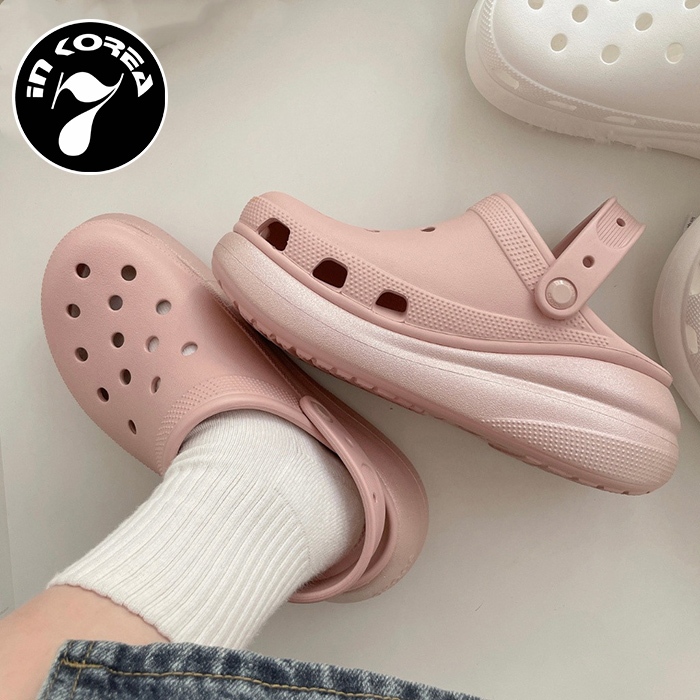 77☑韓國🇰🇷代購 crocs classic crush clog 洞洞鞋 泡芙 穆勒鞋 增高 厚底 防水