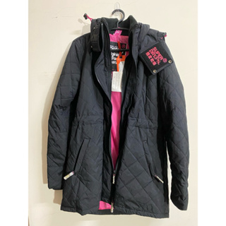 全新-極度乾燥 Superdry 女 三層拉鍊 連帽防風衣 風衣外套 size:L