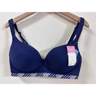 華歌爾 冰涼紗 無鋼圈內衣 運動內衣 C75 D75 D80 藍色