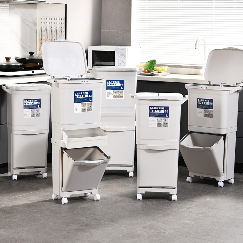 廚房垃圾桶家用單蓋帶容量垃圾簍雙層廚餘乾濕分離限量供應中