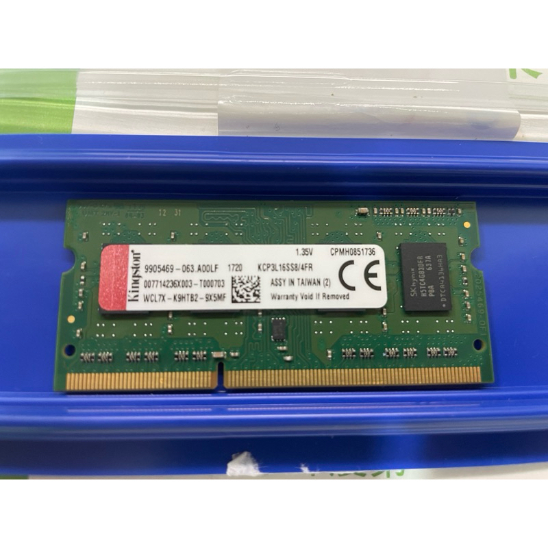 金士頓 ASUS 筆記型記憶體 4G 4GB DDR3-1600 低電壓 KCP3L16SS8/4FR