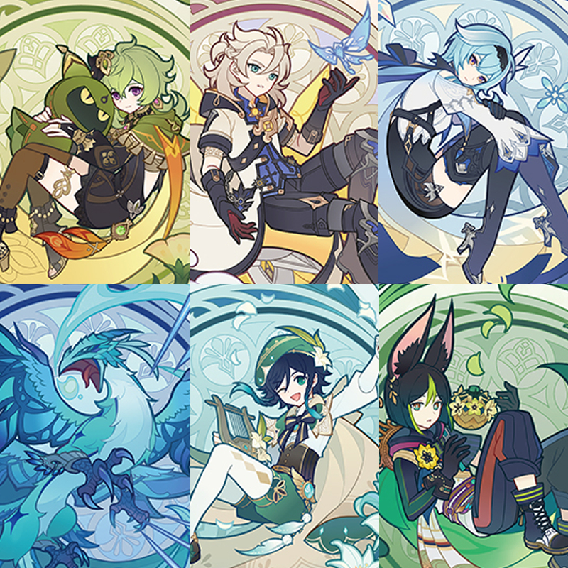 現貨+預購🌟原神 官方正版 風花的呼吸主題系列 徽章 胸章 收藏卡 滑鼠墊 流沙杯墊 周邊 週邊 溫迪提納里阿貝多優菈