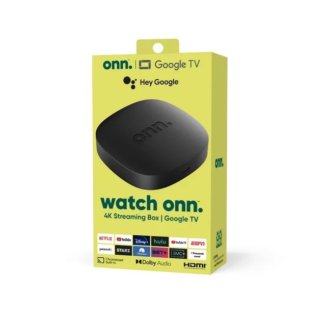 onn. Google TV 4K Streaming Box (New, 2023), 4K UHD reso