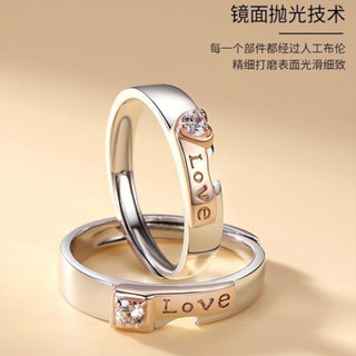 進口純銀正品925銀情侶戒指女一對戒時尚個性ins潮男款情人節時尚禮物送女朋友