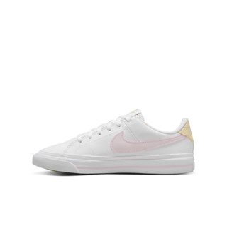 NIKE COURT LEGACY GS 白底粉勾 皮革 復古 網球風 休閒鞋 大童鞋 女生尺寸【DA5380-115】