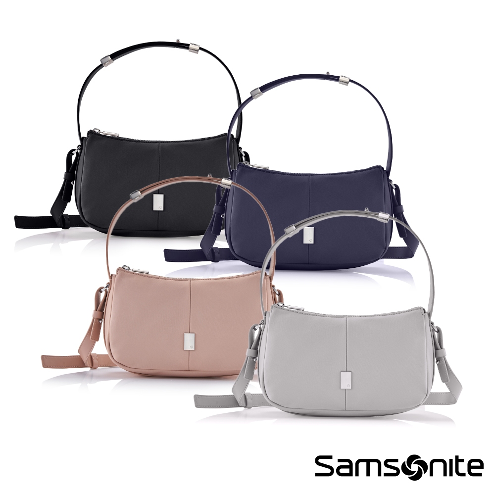 Samsonite 新秀麗 月亮包/側背包/斜背包/肩背包/斜肩包/女包 UP-LINE 女用輕量商務_黑/藍/杏/灰