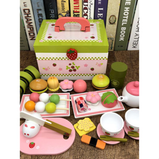 ❤️台灣現貨❤️兒童玩具 木製 仿真草莓木玩 日式和風下午茶 草莓蛋糕下午茶 木製玩具 兒童玩具 聖誕禮物 兒童生日禮物