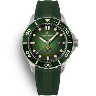 elegantsis 海軍陸戰隊兩棲偵搜 綠水鬼限量機械腕錶 套組 ELJX65AS-ROCMC-ARP