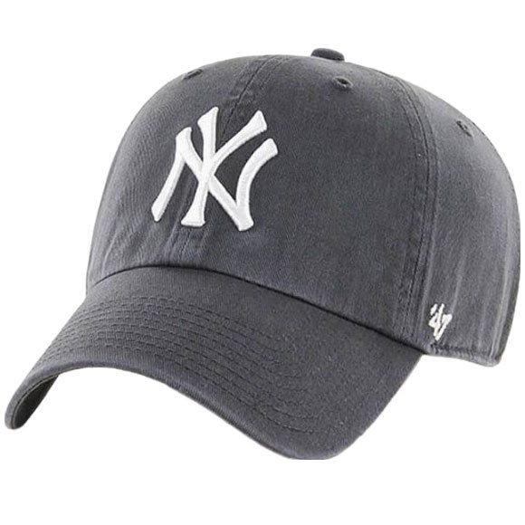 【'47 Brand】MLB NY YANKEES '47 CLEAN UP 紐約洋基 老帽 棒球帽 (碳灰色x白色)