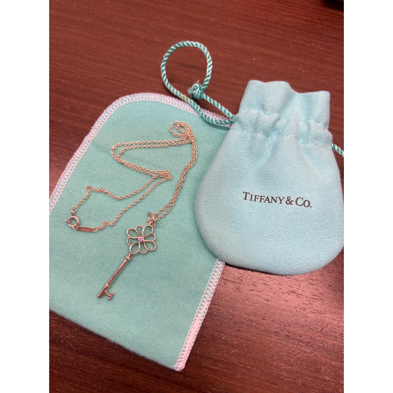 Tiffany&amp;Co蒂芙尼 AG925純銀中國節鑰匙項鍊 寶石單面鑽