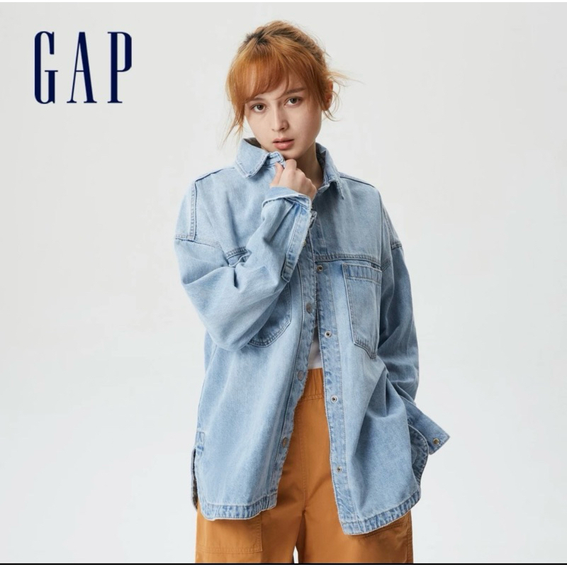Gap寬鬆女用牛仔外套、男友風 -二手