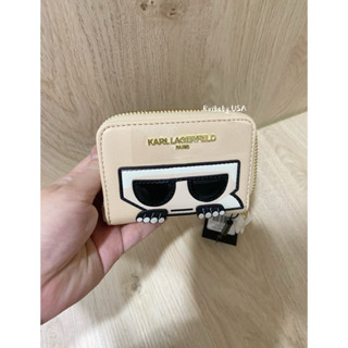 免運✨臺灣現貨✨美國🇺🇸KARL LAGERFELD 老佛爺✨卡爾 防刮 皮革 拉鍊 風琴式 卡包 卡片包 卡夾 卡片夾
