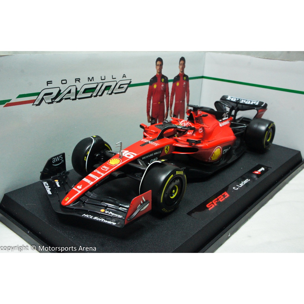 【現貨特價】1:18 Bburago F1 2023 Ferrari SF23 Leclerc / Sainz