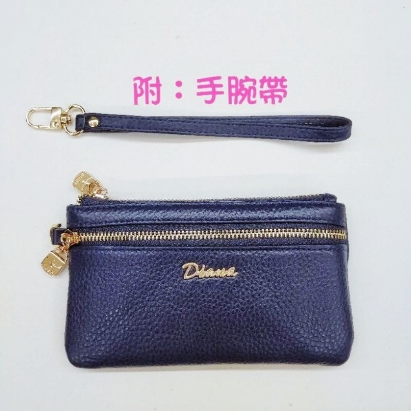 🎀【DIANA JANES】黛安娜真皮拉鍊零錢包 鑰匙包 附：手腕帶🔫快速出貨